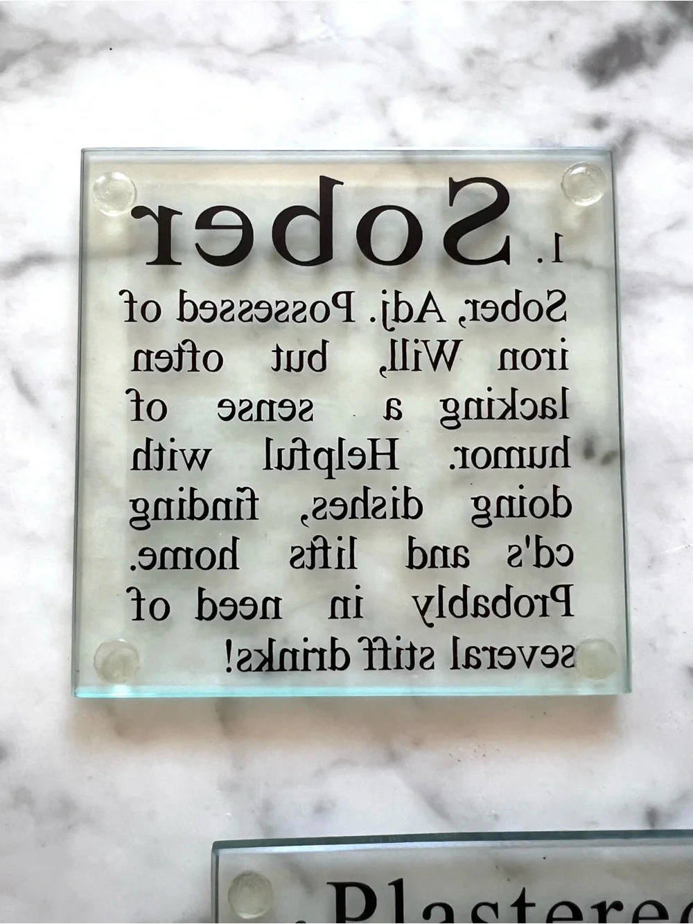 NEW! (6) Glass Drink Coasters - The Stages of Drinking Funny Gag Gift